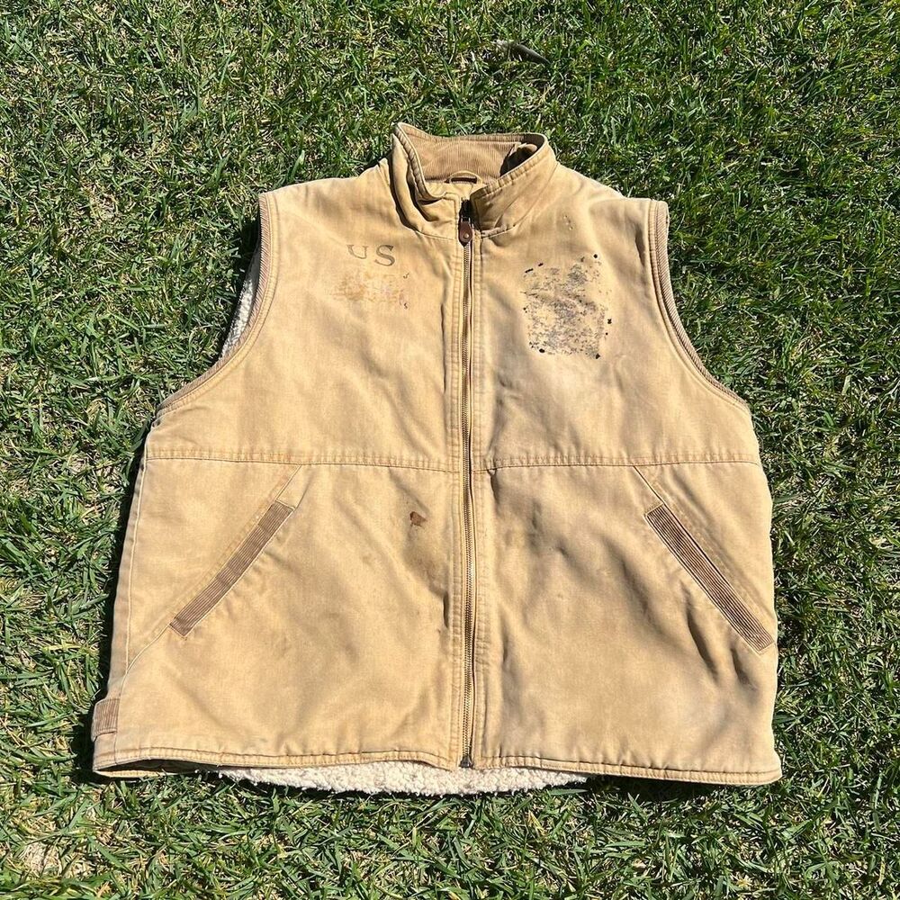 1990s wrangler US military style distressed vest mens size L